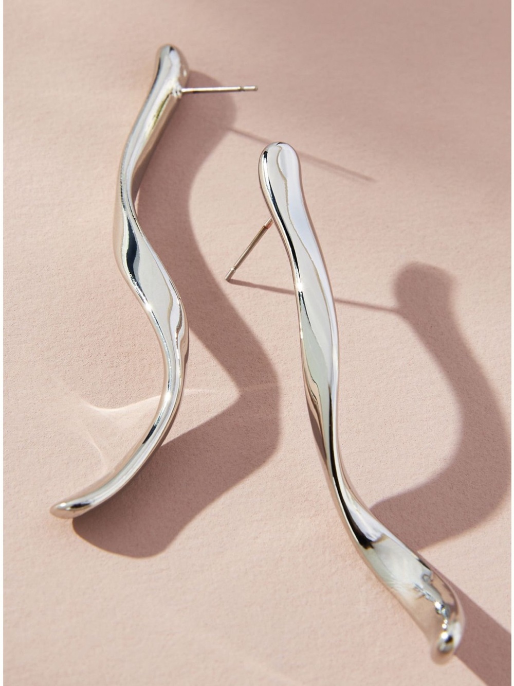 By Anthropologie Linear Metal Drop Earrings - Silver